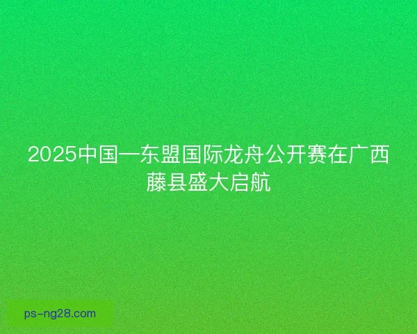 2025中国—东盟国际龙舟公开赛在广西藤县盛大启航